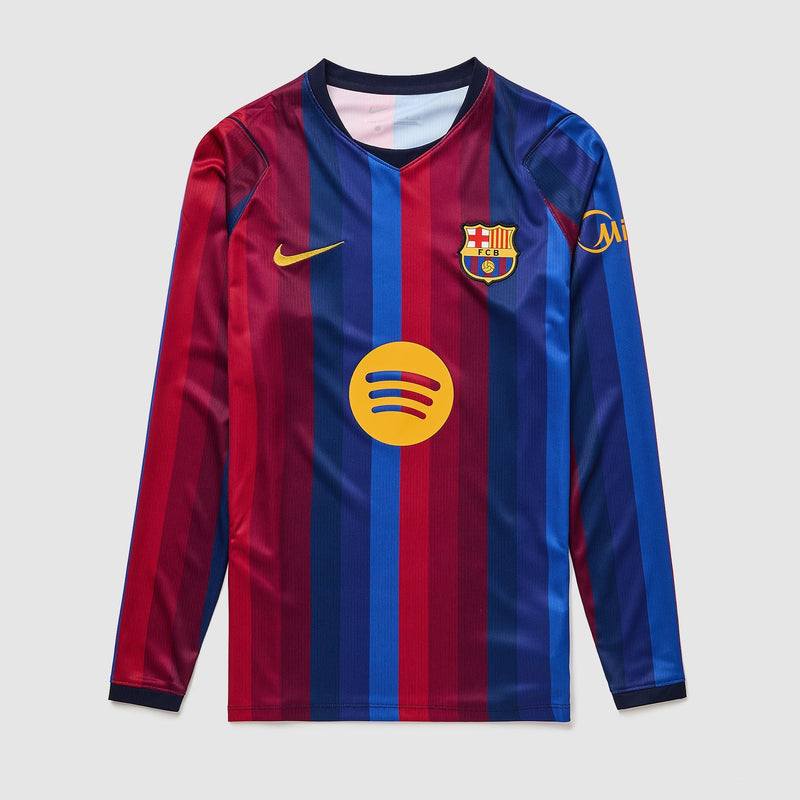 Barcelona Home 26/27 Shirt - Fan Version, Long Sleeve