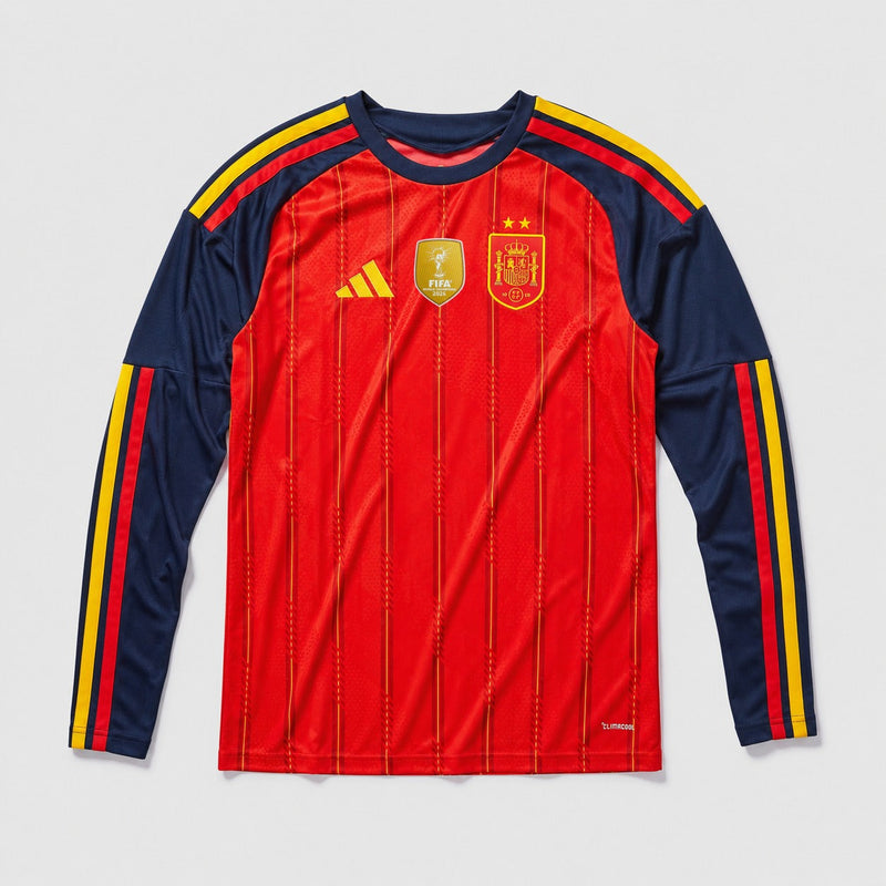 Spain Home 26/27 Shirt - Fan Version, Long Sleeve