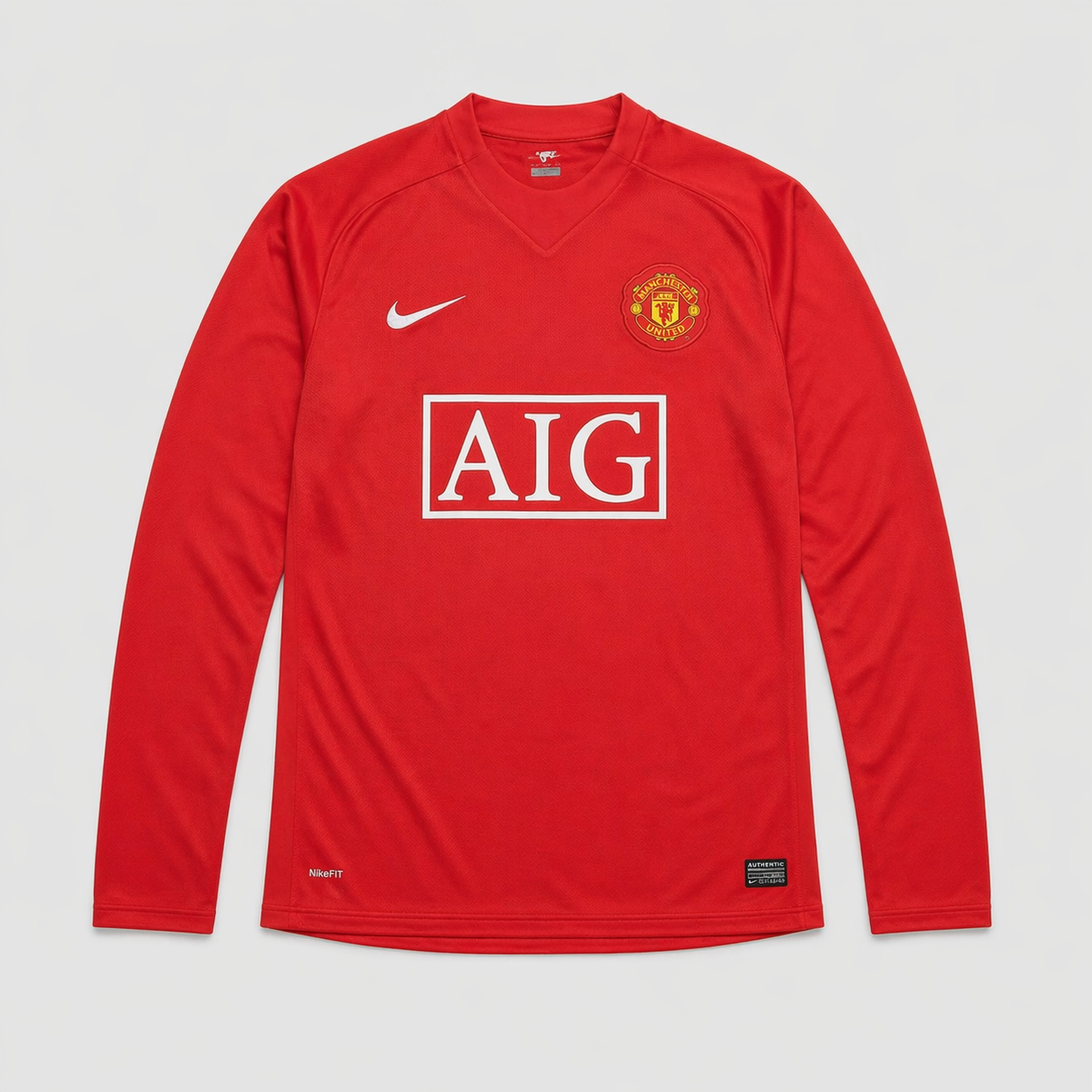 Manchester United Home 2007/08 Retro Shirt - Fan Version, Long Sleeve