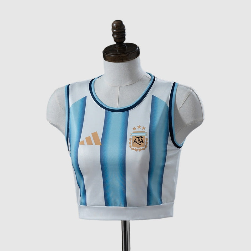 Argentina Home 26/27 Shirt (Crop Tank Top) - Women's, Fan Version