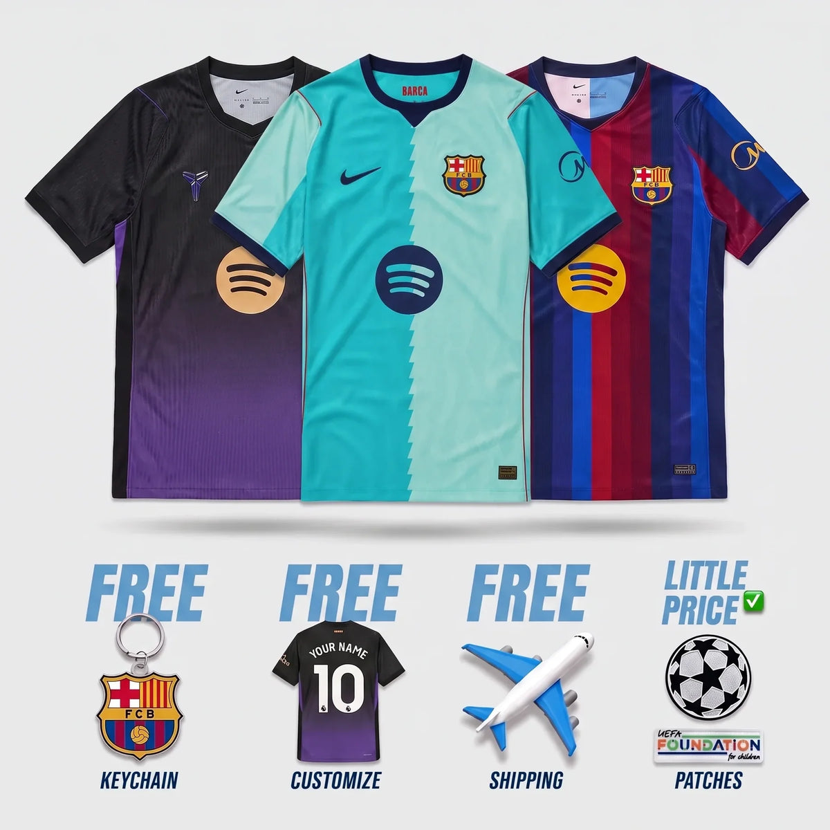 COMBO Barcelona Home, Away and Third 26/27