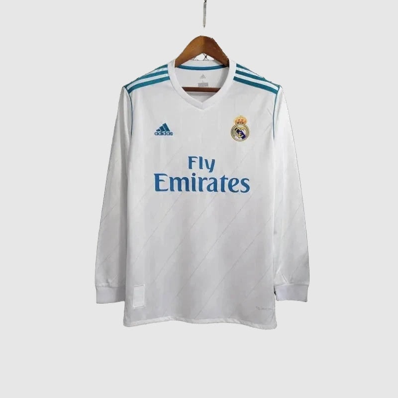 Real Madrid Home 2017/18 Retro Shirt - Fan Version, Long Sleeve