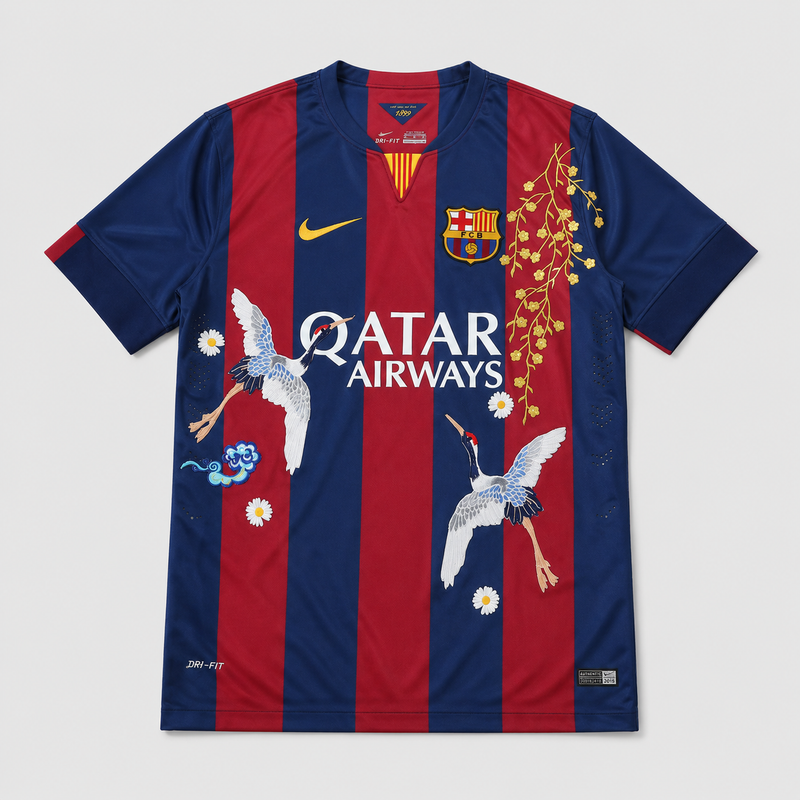 Barcelona 2014/15 Retro Shirt (Retro Embroidered) - Fan Version