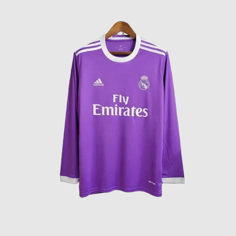Real Madrid Away 2017/18 Retro Shirt - Fan Version, Long Sleeve