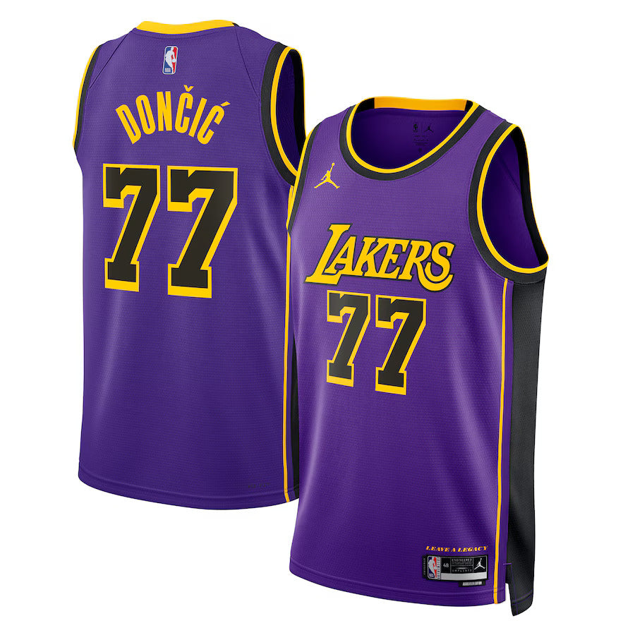 Luka Don��i�� - Los Angeles Lakers Statement Edition 2024 NBA Jersey - Purple - Unisex