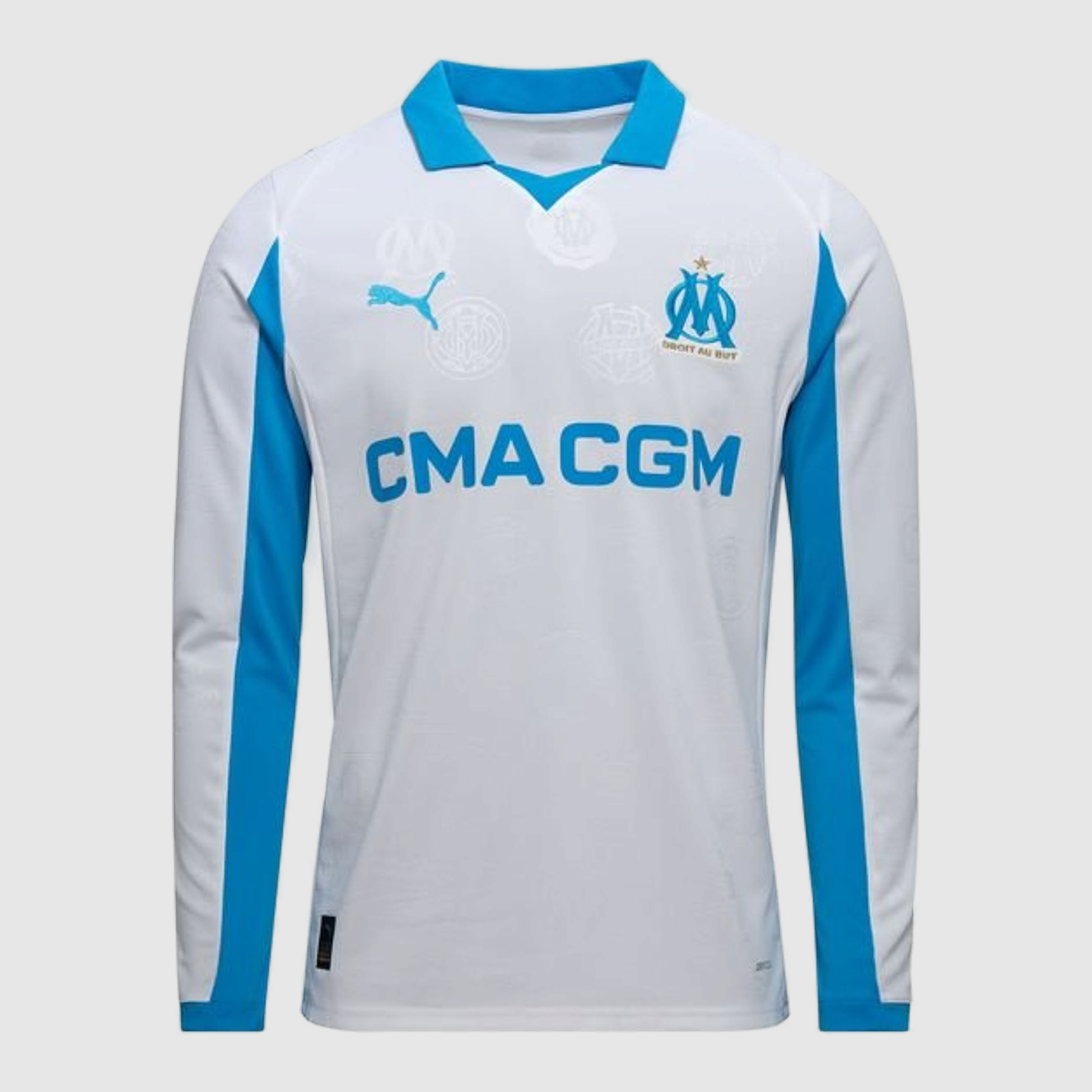 Olympique Marseille Home 25/26 Shirt - Fan Version, Long Sleeve